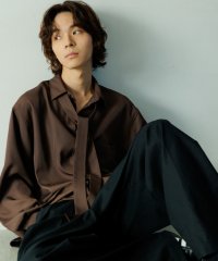 ADAM ET ROPE'/【WEB限定】ドレープとろみ ルーズシルエット ボウタイシャツ / ロングシーズン着用可能 / 2Way / ユニセックス/505874668