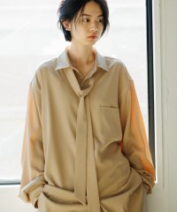 ADAM ET ROPE'/【WEB限定】ドレープとろみ ルーズシルエット ボウタイシャツ / ロングシーズン着用可能 / 2Way / ユニセックス/505874668