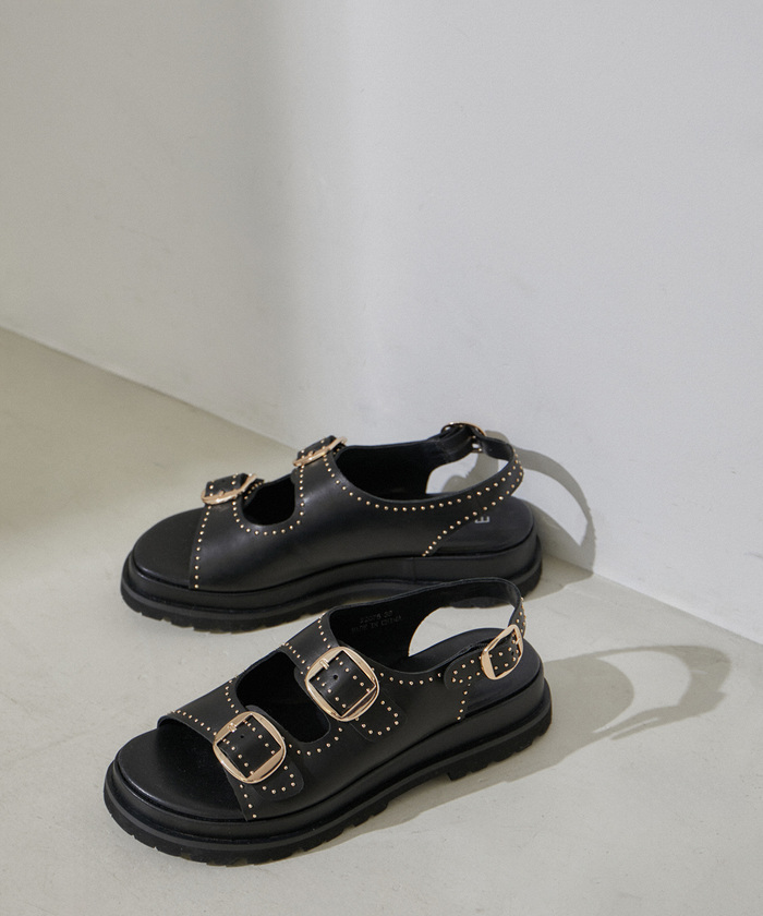 最終SALE‼️MOHI スタッズサンダル ブラック 37サイズ