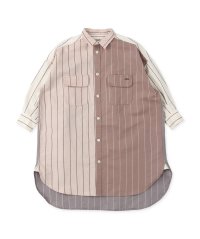 FITH/フィス FITH 綿麻高密度ウェザーストライプ膝下丈シャツワンピース/505836355