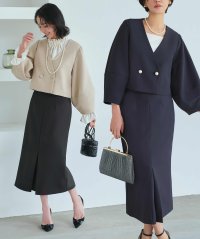 RUIRUE BOUTIQUE/【選べるジャケット素材】クロップドランタンスリーブジャケット＆ロングタイトスカートスーツ(SU1339)/505859200