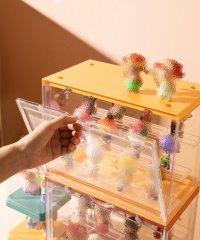 aimoha/アイモハ aimoha 取り出しやすい下開き 扉付きマグネット カラーボックス 3段/505875623