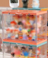 aimoha/アイモハ aimoha 取り出しやすい下開き 扉付きマグネット カラーボックス 3段/505875623