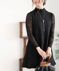 Sawa a la mode/レディース 大人 上品 浮き立つ立体花の超伸縮フレアチュニック/505875422