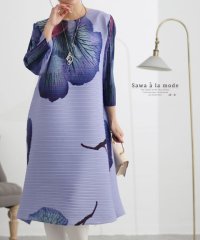 Sawa a la mode/レディース 大人 上品 アコーディオンプリーツの花柄ワンピース/505875425