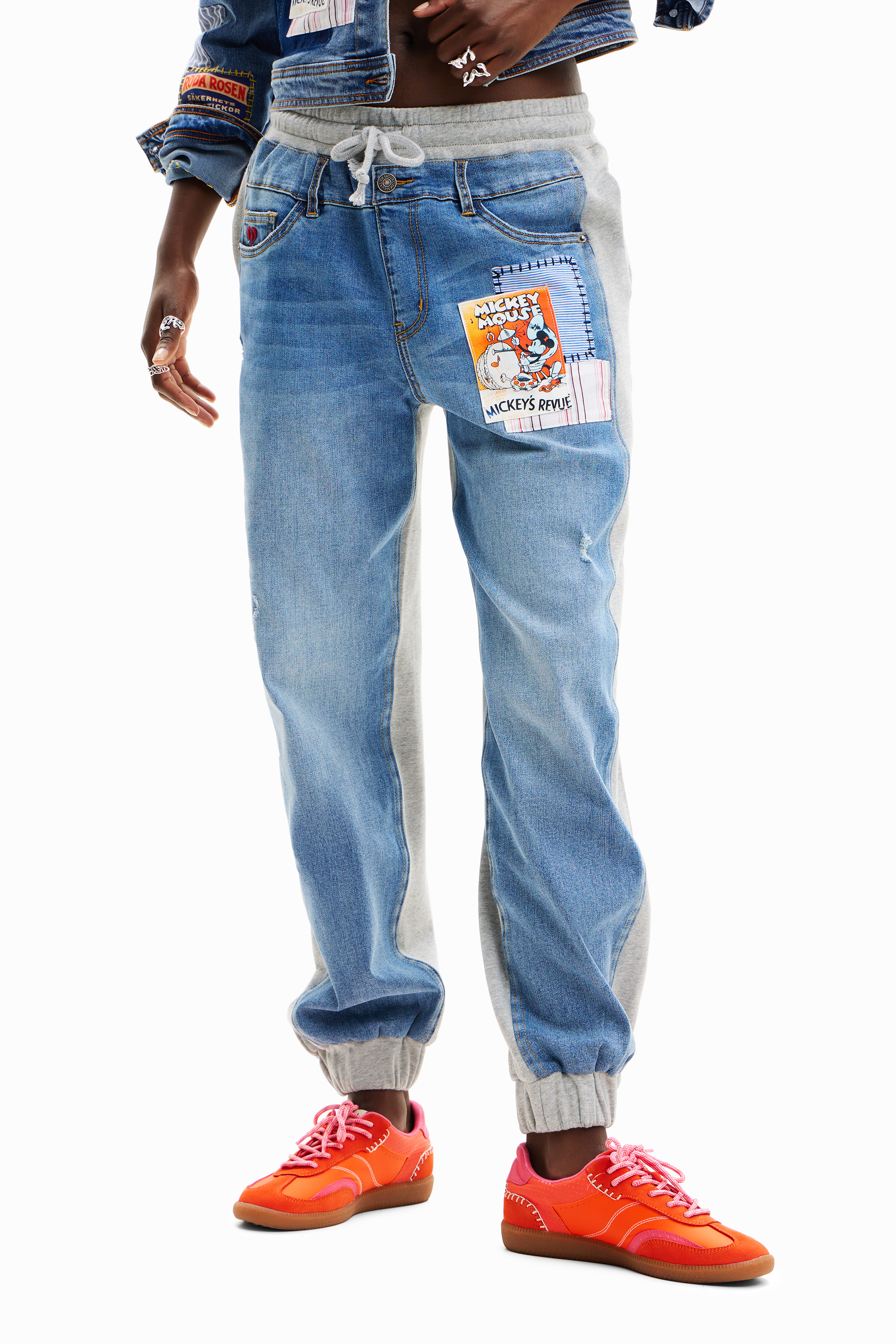 デシグアル Desigual ミッキーマウス リラックスジーンズ