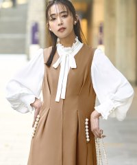 RUIRUE BOUTIQUE/ルイルエブティック RUIRUE BOUTIQUE 【着脱楽々♪フロントファスナーシリーズ】パールモチーフ 2wayジレワンピース/505875006