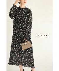 CAWAII/細やかプリーツの小花柄ミディアムワンピース/505880539