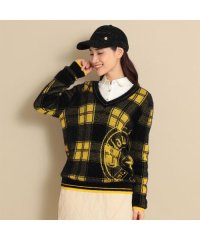 Callaway/キャロウェイ Callaway チェックジャカードVネックヘアリーニット/505881010
