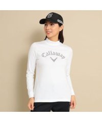 Callaway/天竺長袖モックネックロゴプリントシャツ/505881024