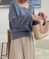 Amulet/アミュレット Amulet フェイクパールニットセーター レディース 10代 20代 30代 韓国ファッション カジュアル 秋 冬 無地 シンプル 可愛い 上品/505881153