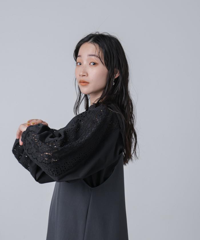 ☆美品☆non non dorl お花　フリル、レースが素敵なブラウスジャケット フラワーレース刺繍フリルブラウス[dh1376] | レディース
