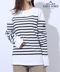 SAINT JAMES/【SAINT JAMES / セントジェームス】NAVAL ナヴァルトップス カットソー ボーダー ボートネック 長袖 2691 NEIGE/NOIR L/505863525