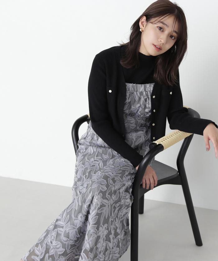 セール 50%OFF】ニュアンスカットジャガードキャミワンピース セール 50%OFF】ニュアンスカットジャガードキャミワンピース