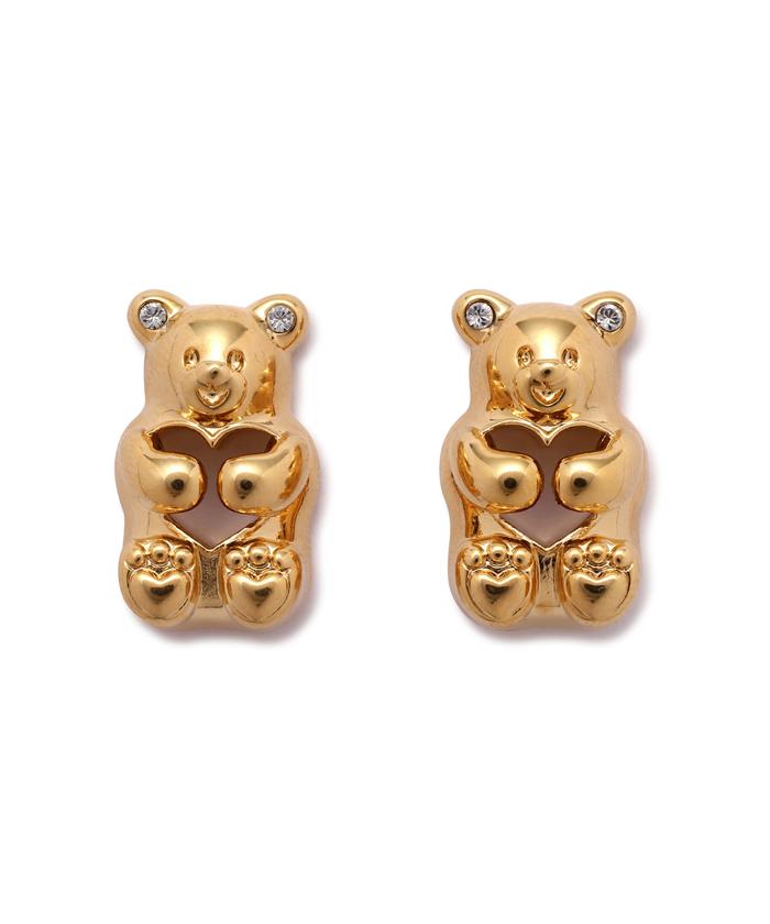 MIKSHIMAI/ミクシマイ/HEART METAL BEAR STUD EARRINGS/ピアス
