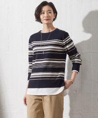 J.PRESS LADIES（LARGE SIZE）/【洗える】RAYON STRETCH BORDER ボートネック ニット/505841734