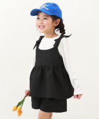 devirock/3点セット ふくれジャガード セットアップ(長袖Tシャツ付き) 子供服 キッズ 女の子 セットアップ オールインワン /505875631