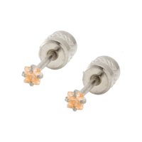 cream dot/クリームドット Cream dot. 全80種類！ネジロック式キャッチのステンレス製スクエアビジューピアス/505890477