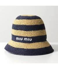 MIUMIU/MIUMIU バケットハット 5HC305 2F6E ボーダー/505891314