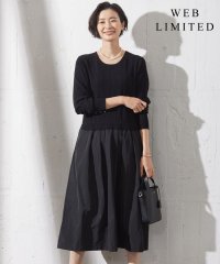 J.PRESS LADIES/【WEB限定・洗える】ニット コンビ ワンピース/505891690