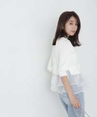 NATURAL BEAUTY BASIC/シアーフリルレイヤードスプリングニット　24SS/505863123