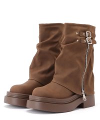 Lace Ladies/レースレディース Lace Ladies ファスナー付きカバー風厚底ミドルブーツ/505881289