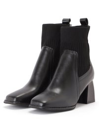 Lace Ladies/レースレディース Lace Ladies ニットドッキングレザー調チャンキーショートブーツ/505881311