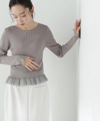 NATURAL BEAUTY BASIC/シアーフリルリブニット　24SS/505892220