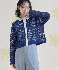 miette/メッシュ編みポロニットトップス/505892415