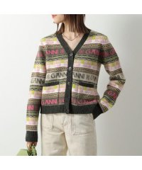 GANNI/GANNI ニット カーディガン Logo Wool Mix Cardigan Vネック/505893037