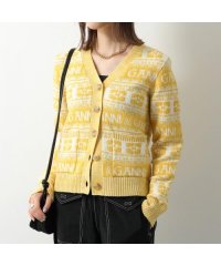 GANNI/GANNI ニット カーディガン Logo Wool Mix Cardigan Vネック/505893037