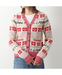 GANNI/GANNI ニット カーディガン Logo Wool Mix Cardigan Vネック/505893037