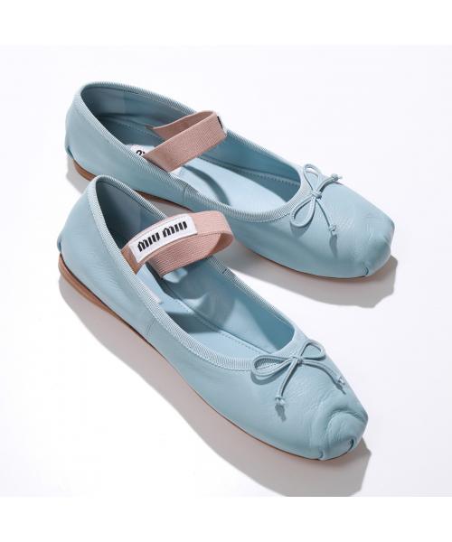 セール】MIUMIU バレエシューズ 5F794D XUU レザー バレリーナ