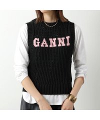 GANNI/ガニー GANNI GANNI ニットベスト Cotton Rope Vest ロゴ クルーネック/505893175