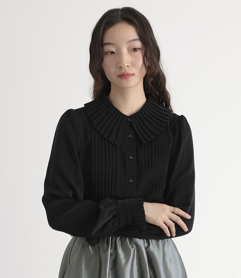 オシャレウォーカー osharewalker 『ピンタックプリーツブラウス