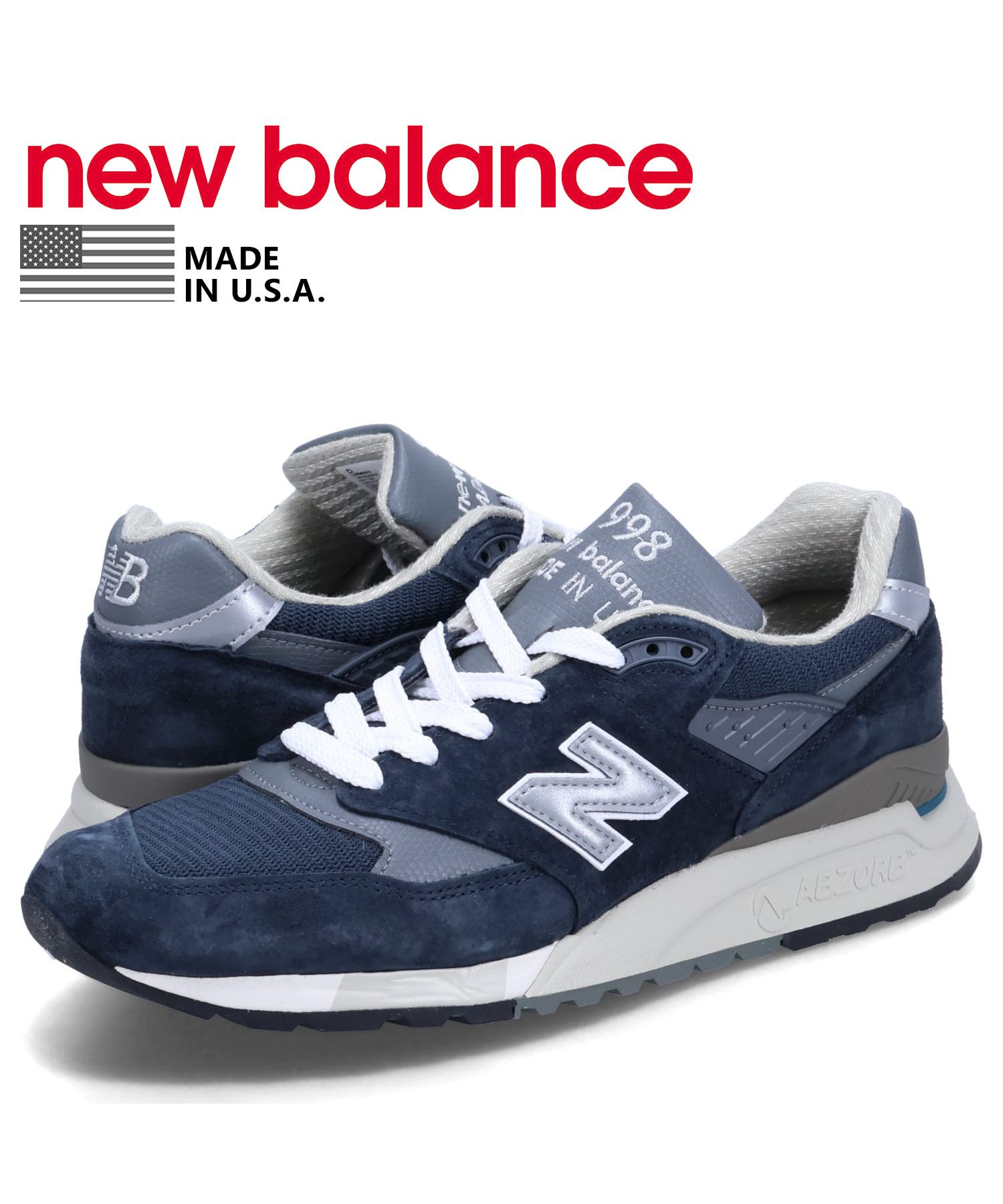 ニューバランス new balance 998 スニーカー メンズ Dワイズ MADE IN USA ネイビー U998NV(505895322) |  ニューバランス(new balance) - d fashion