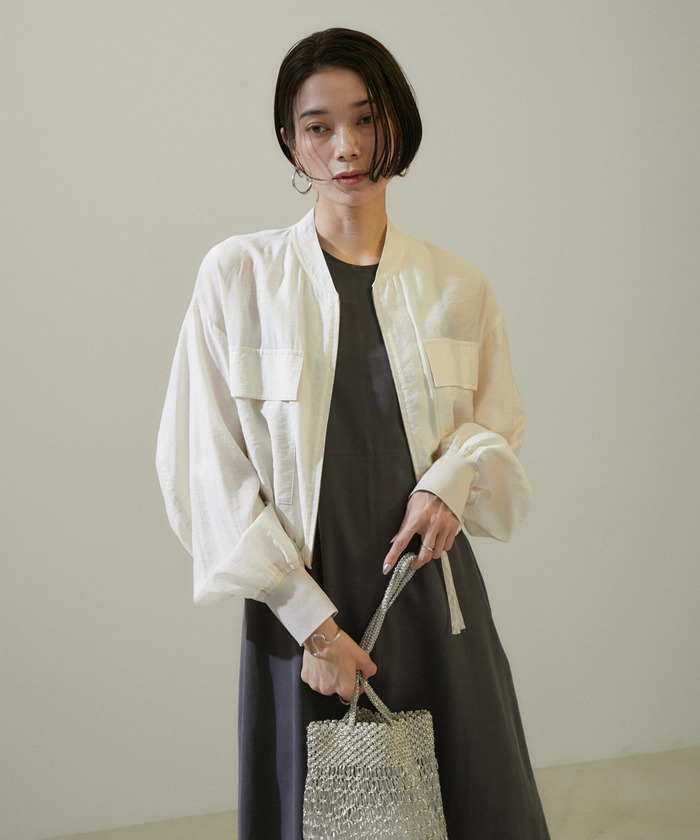 サロンアダムエロペ　[24SS]シアークロップドブルゾン【洗える】 24SS]シアークロップドブルゾン【洗える】(505896323) | サロン