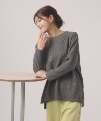 SHOO・LA・RUE/【体型カバー/洗える】大人のラフコーデに ゆるスリット リブトップス/505896358