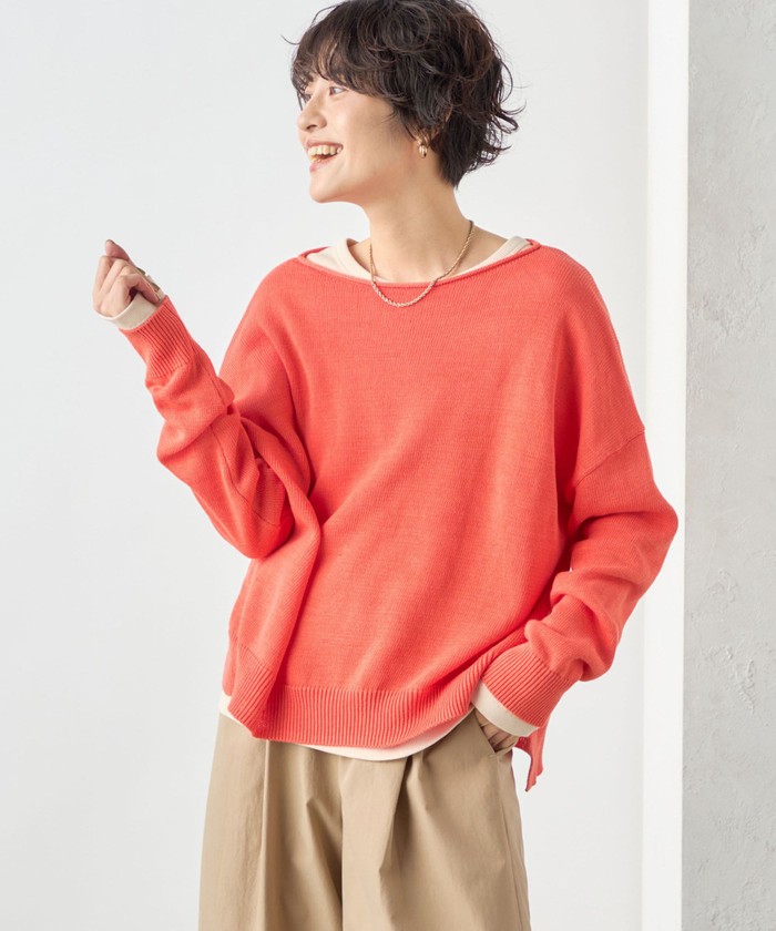 美品　Deuxieme Classe Both neck Vコットンプルオーバー シルクコットンVネックニットプルオーバー - SOÉJU online store