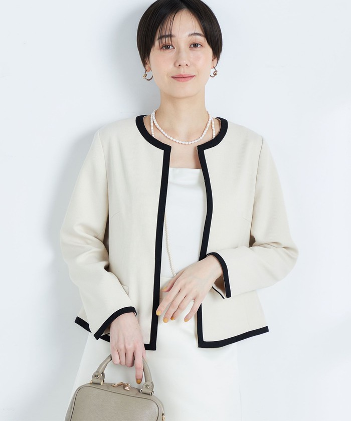 クーポン】【セール 30%OFF】◇【WEB限定】配色ノーカラー クーポン】【セール 30%OFF】◇【WEB限定】配色ノーカラー