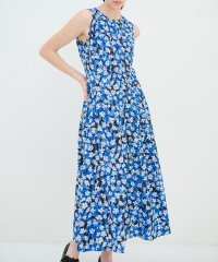 LANVIN en Bleu/Floating Flowerプリントフレアワンピース/505873215