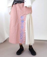 ScoLar/ネコ花柄刺繍 チュール切替ペンシルスカート/505895415