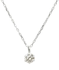 JEWELRY SELECTION/訳アリ大特価 PT 天然ダイヤモンド 0.1ct 6本爪 プラチナネックレス/505896074