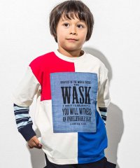 WASK/ダンガリーパッチTシャツ＋ボーダーロンTセット(100~160cm)/505896607