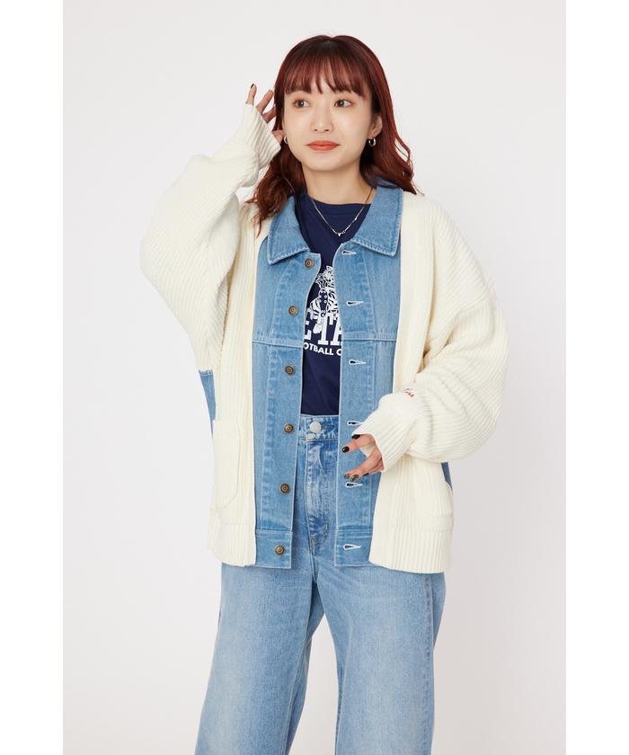 DENIM ドッキングカーディガン(505896642) | ロデオクラウンズ DENIM ドッキングカーディガン(505896642) | ロデオクラウンズ