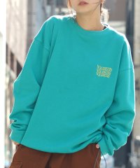 1111clothing/◆ドロスト ロゴ刺繍 ルーズスウェット◆ オーバーサイズ スウェット メンズ ビッグシルエット トレーナー レディース バルーン ワンポイント刺繍 ロゴ スエッ/505897734