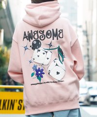 1111clothing/◆グラフィック 発砲プリント 裏起毛 プルパーカー◆ オーバーサイズ パーカー メンズ ビッグシルエット パーカー レディース ダイス 8ボール サイコロ バッ/505897737