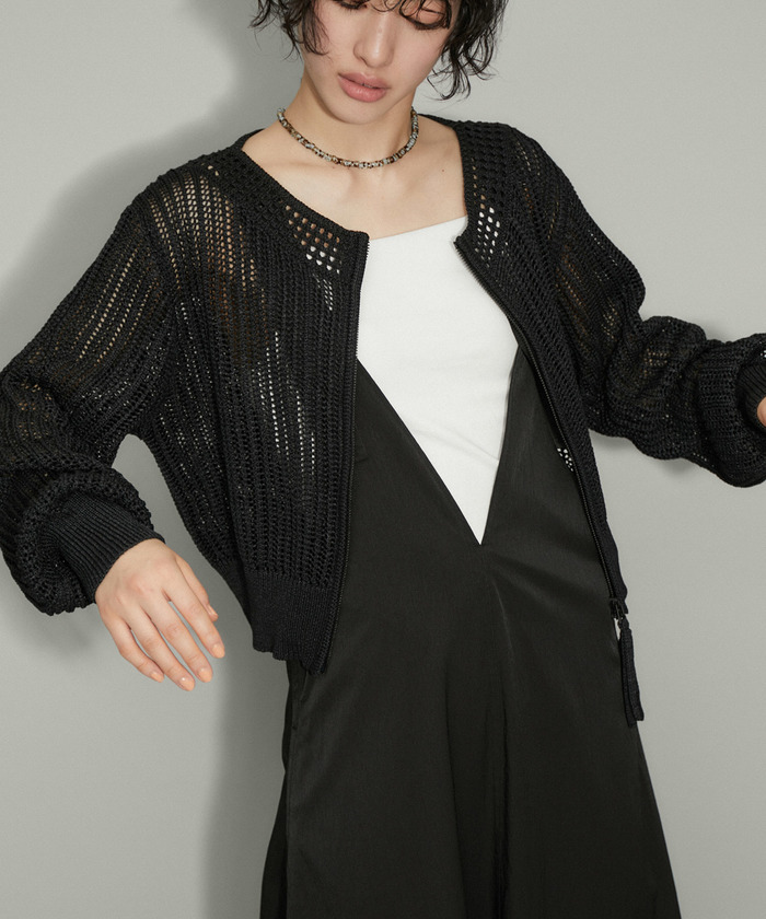 ADAM ET ROPE' FEMME メッシュニットブルゾン　アダムエロペ ADAM ET ROPÉ FEMME(アダム エ ロペ ファム) / 【WEB限定