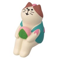 cinemacollection/まったり花宴 マスコット うっとり桜餅猫 concombre デコレ ミニチュア オブジェ ディスプレイ 置物 グッズ /505897799