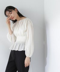 NATURAL BEAUTY BASIC/ウエストシャーリングブラウス/505899084